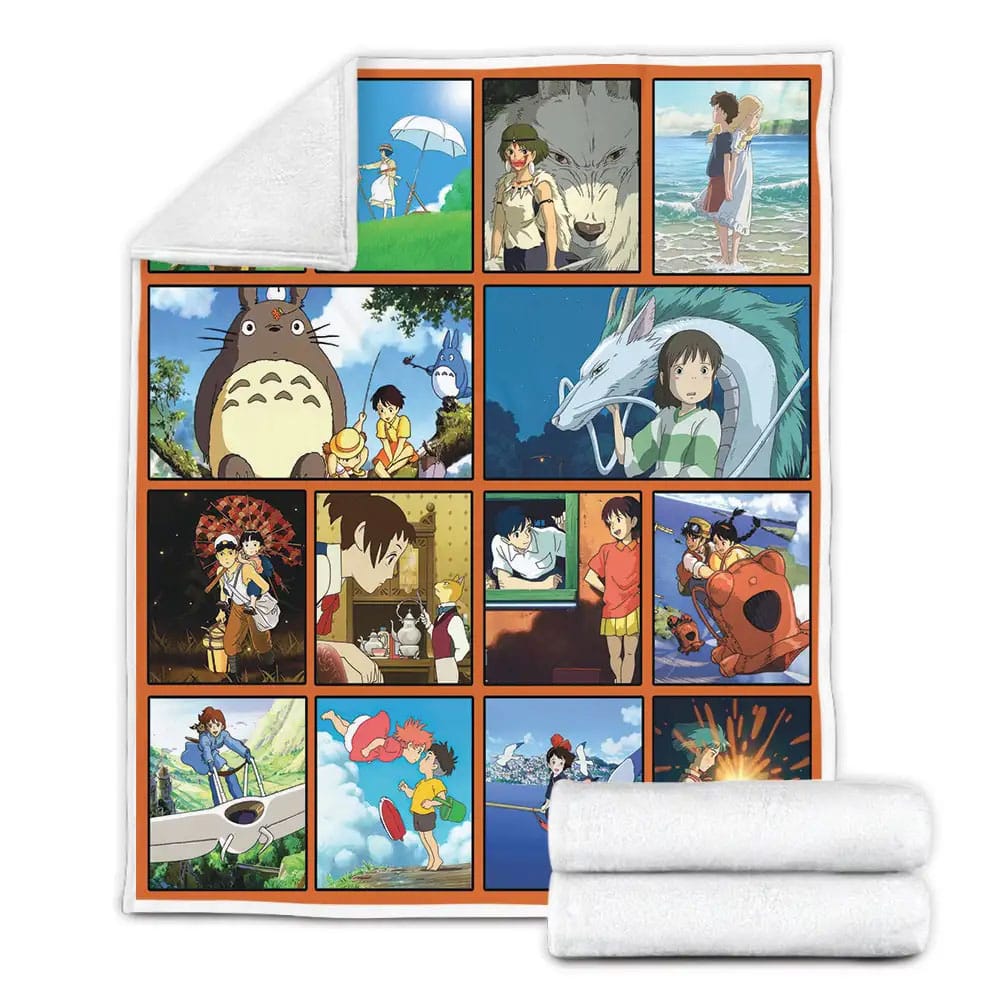 Studio Ghibli Movies Favorite Fleece Blanket Gift For Birthday Halloween Christmas