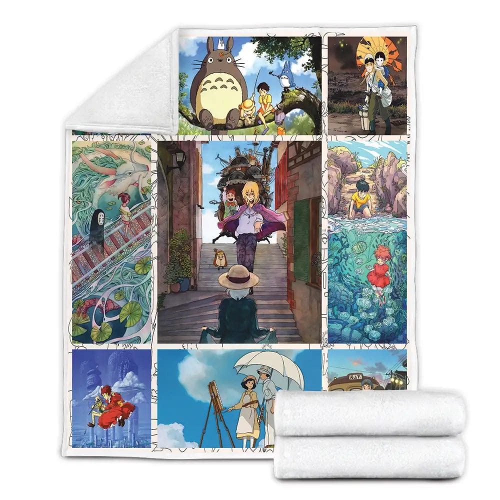 Studio Ghibli Movies Favorite Fleece Blanket Gift For Mothers Day Fathers Day