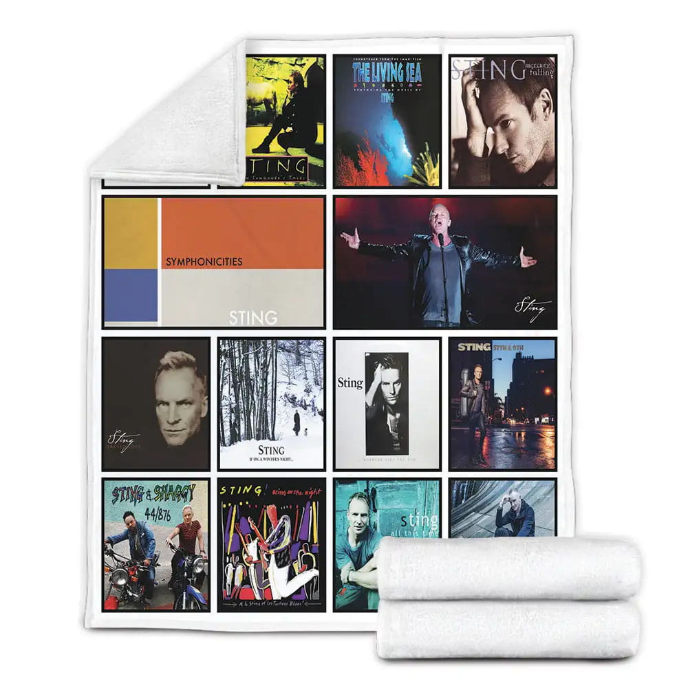 Sting Album Covers Fleece Blanket Gift For Mothers Day Fathers Day