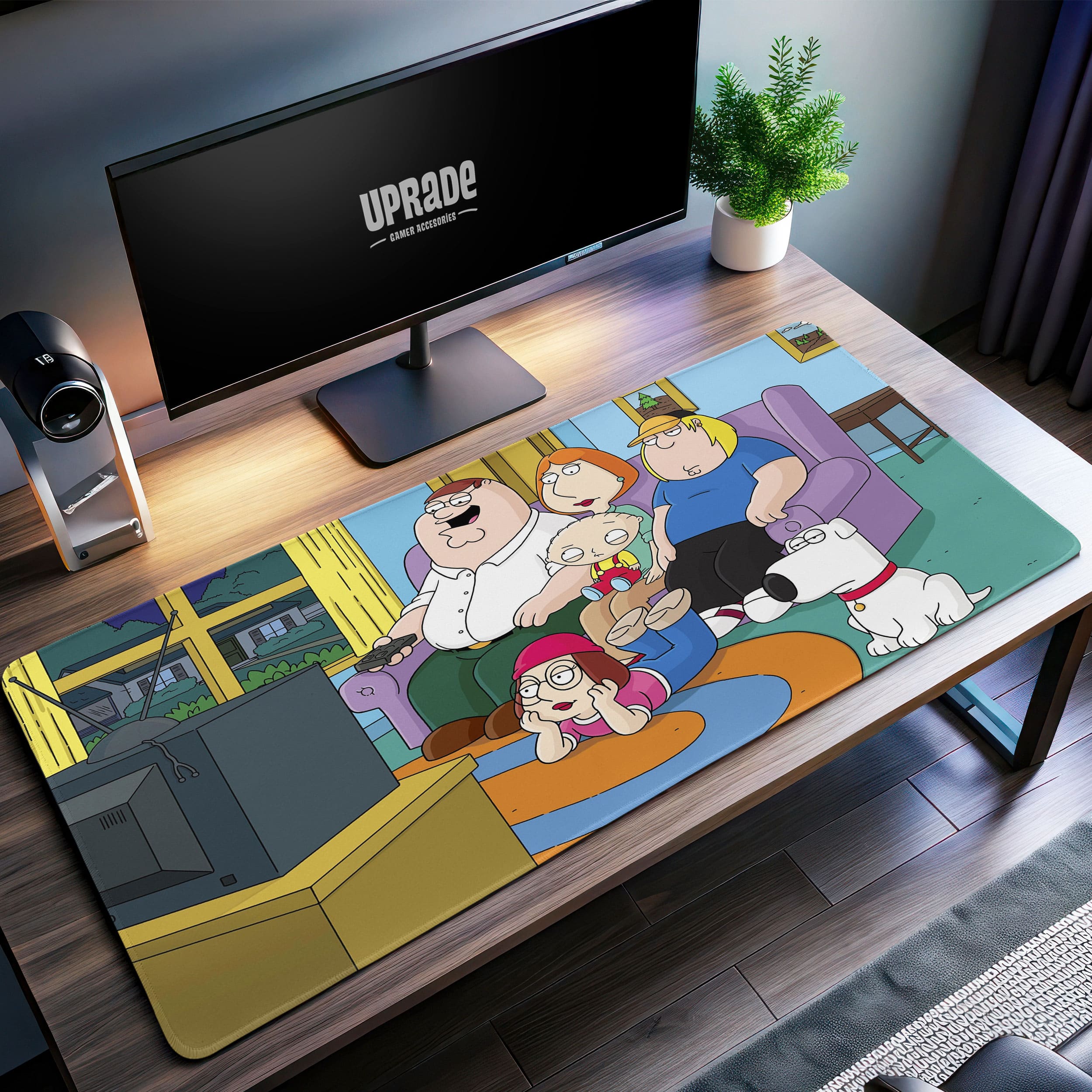 Allleftout Family Guy Couch Scene Desk Mat, Griffin Family Mouse Pad