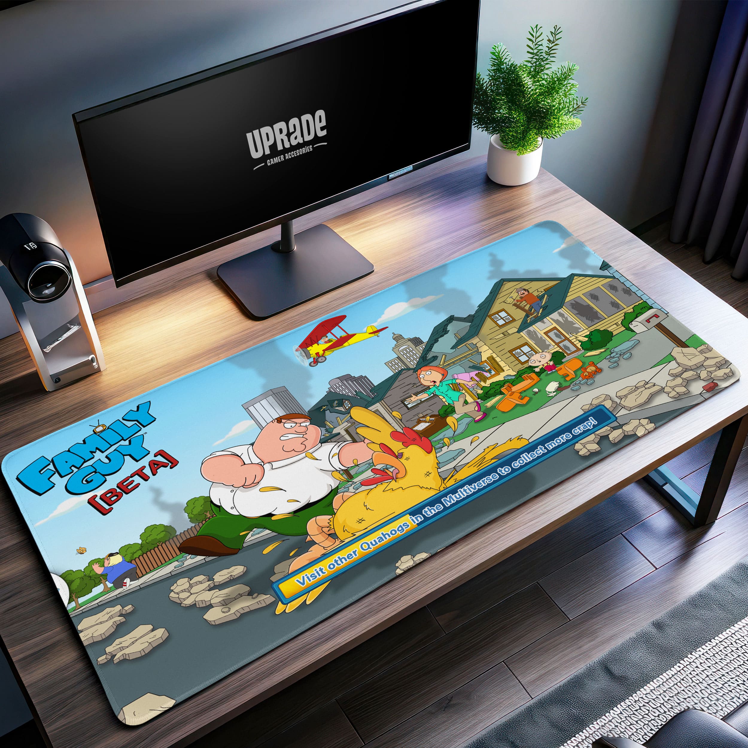 Allleftout Family Guy Multiverse Battle Desk Mat, Peter Vs Chicken Mouse Pad