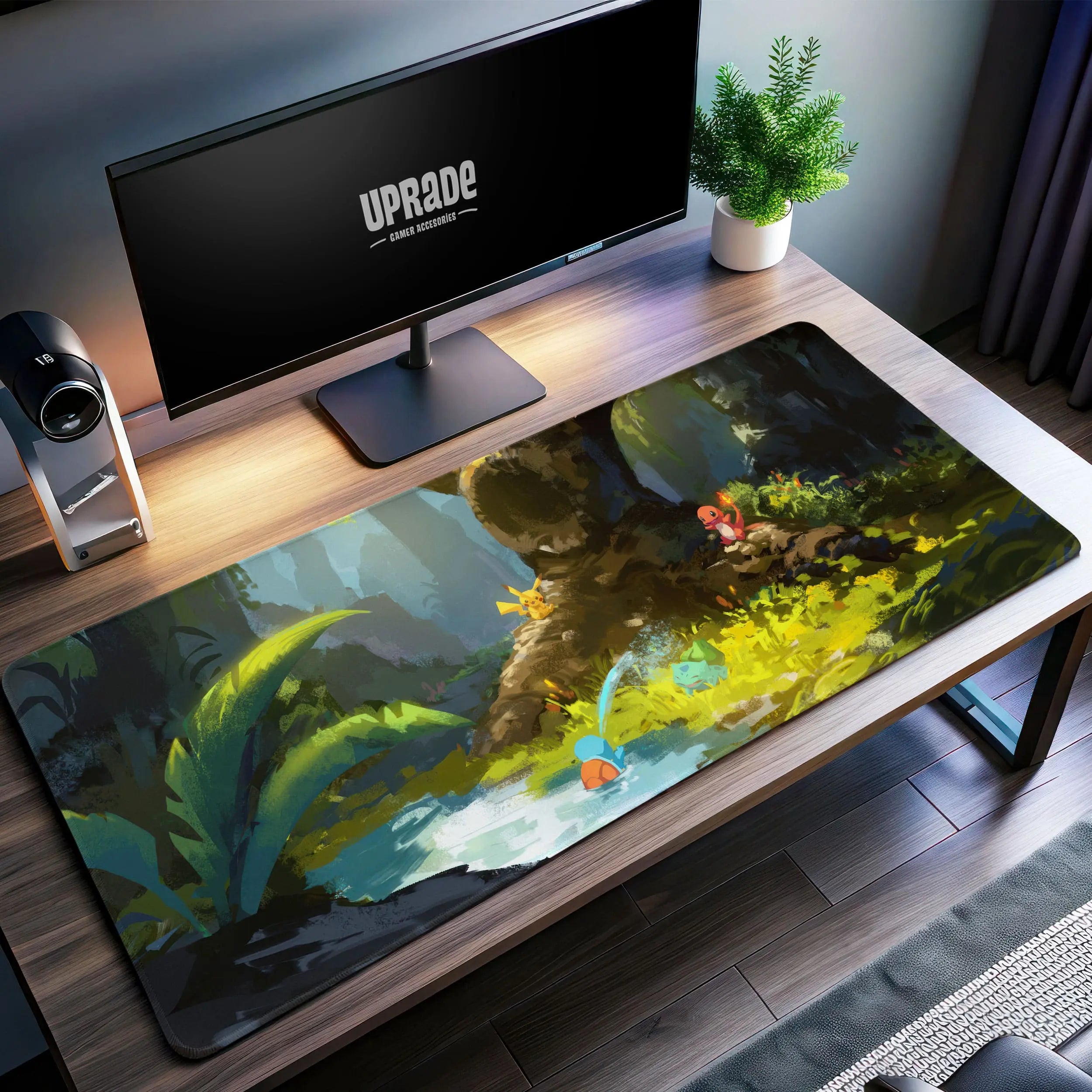Allleftout Forest Adventure Desk Mat, PokMon Starter Mouse Pad