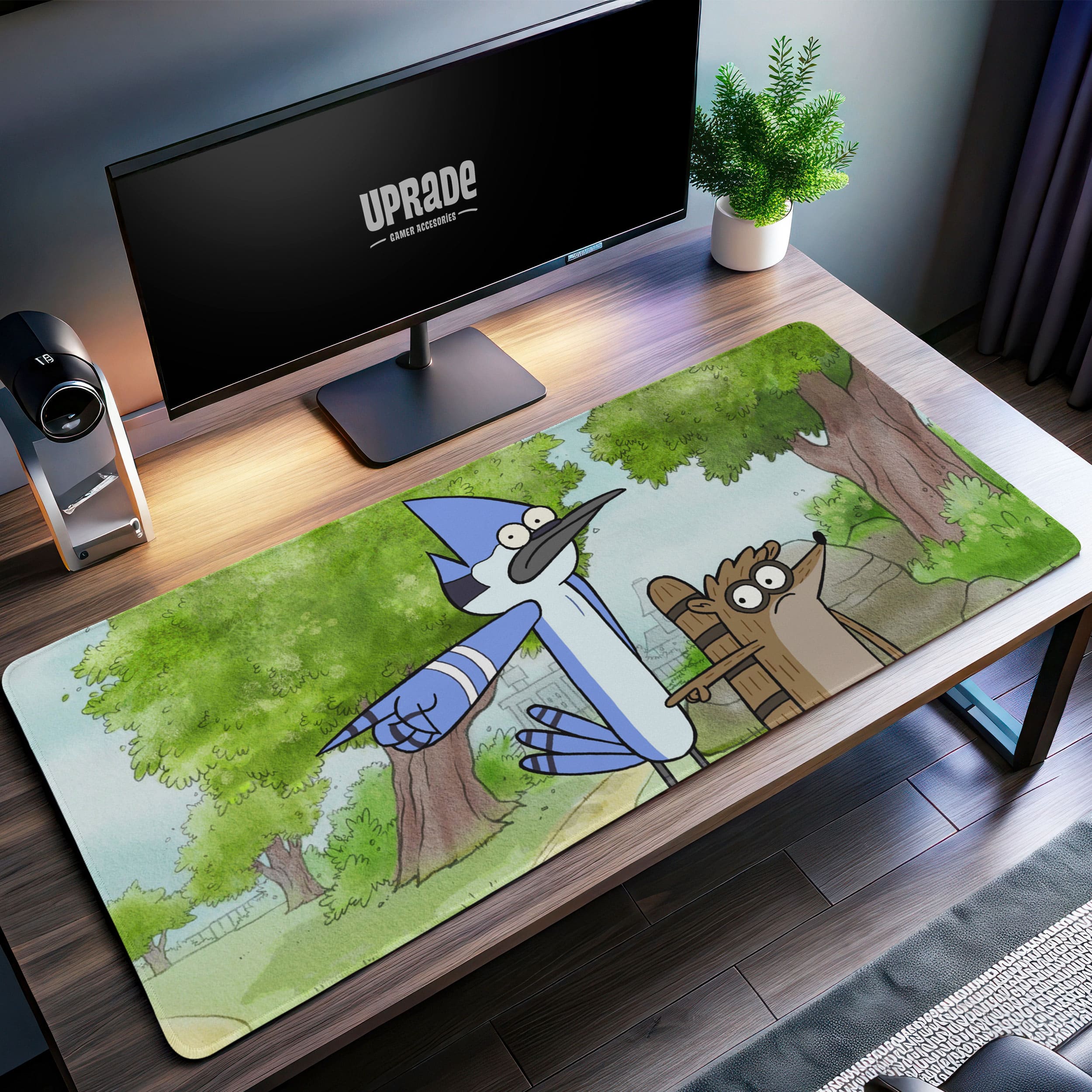 Allleftout Mordecai And Rigby Desk Mat, Regular Show Mouse Pad