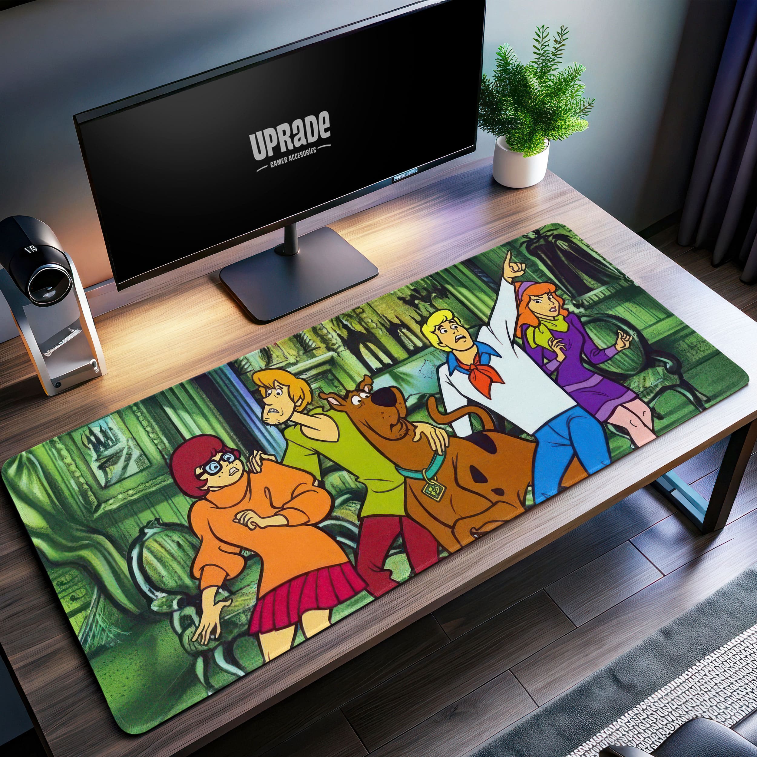 Allleftout Scooby-Doo Haunted Mansion Desk Mat, Mystery Crew Mouse Pad