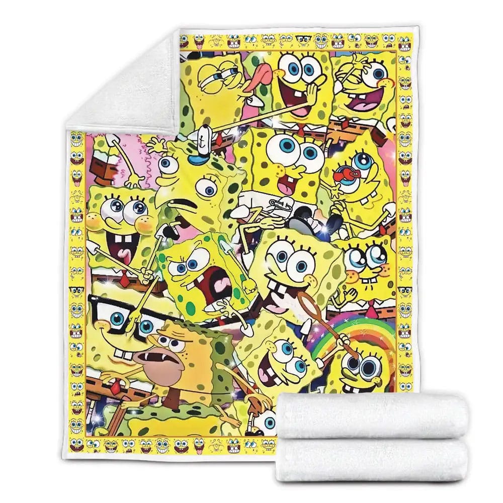 Spongebob Fleece Blanket Gift For Mothers Day Fathers Day