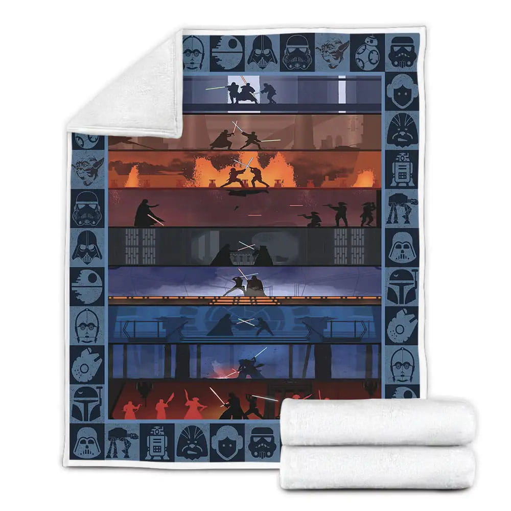 Star Wars 9 Movies Art Fleece Blanket Gift For Besties