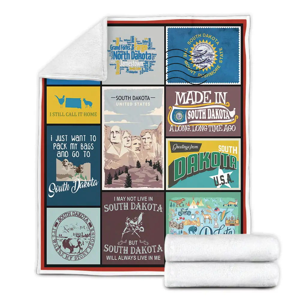South Dakota Fleece Blanket Gift For Besties