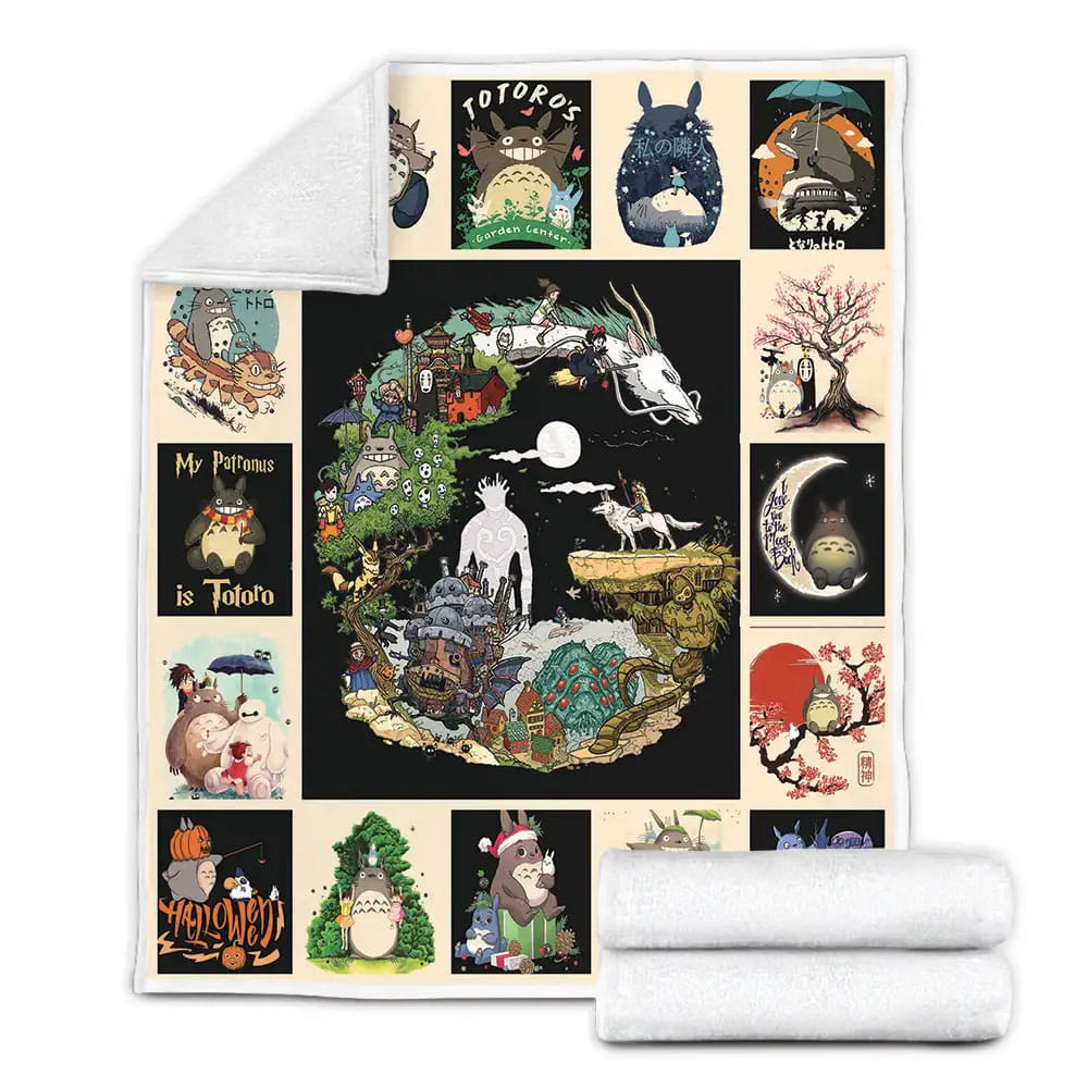 Studio Ghibli Movies Fleece Blanket Gift For Birthday Halloween Christmas
