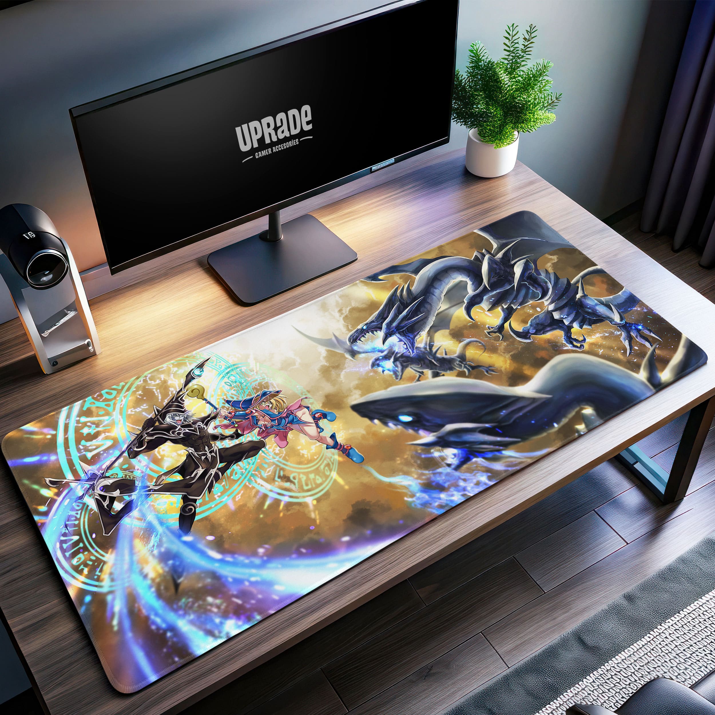 Allleftout Dark Magician Vs. Blue-Eyes Desk Mat, Yu-Gi-Oh! Duel Mouse Pad