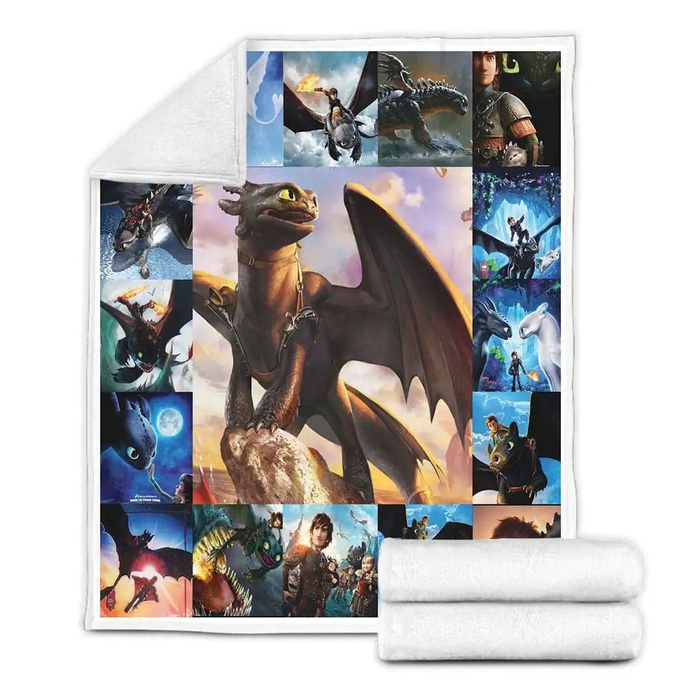 How to Train Your Dragon Fleece Blanket Gift For Birthday Halloween Christmas