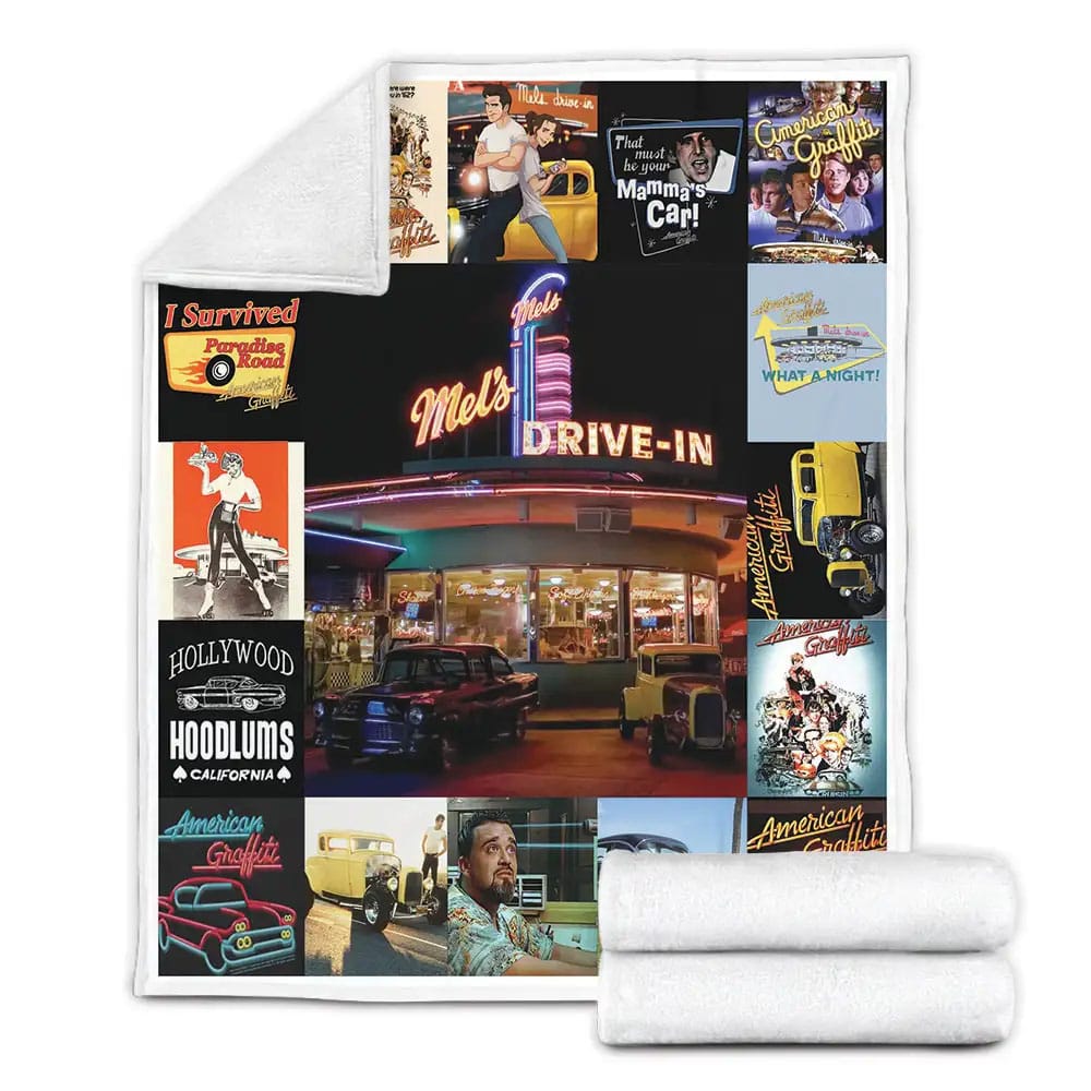 American Graffiti Fleece Blanket Gift For Birthday Halloween Christmas