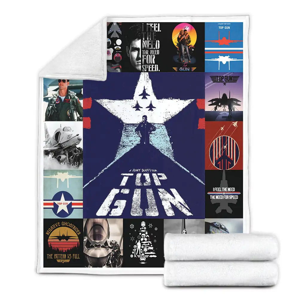 Top Gun Fleece Blanket Gift For Birthday Halloween Christmas