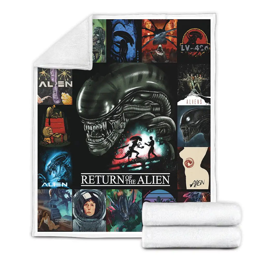 Alien Fleece Blanket Gift For Birthday Halloween Christmas