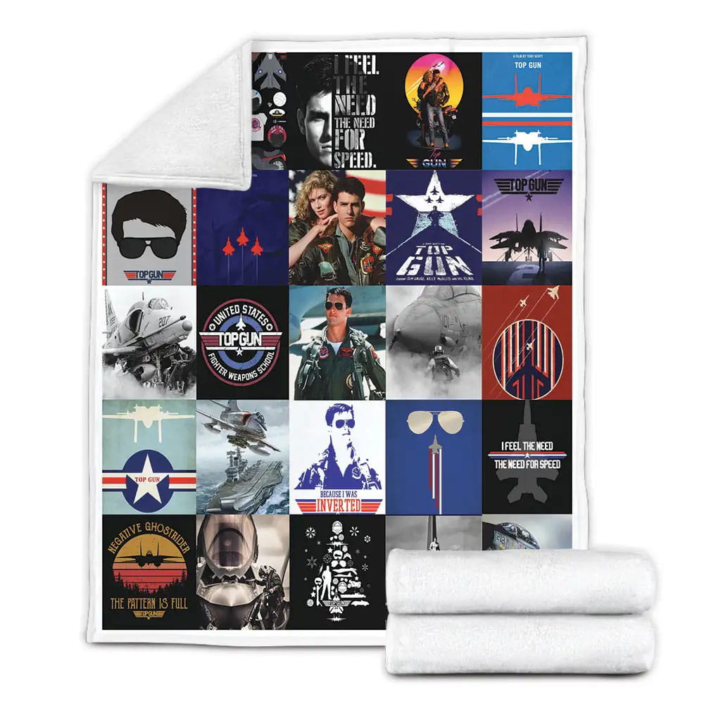 Top Gun Fleece Blanket Gift For Mothers Day Fathers Day
