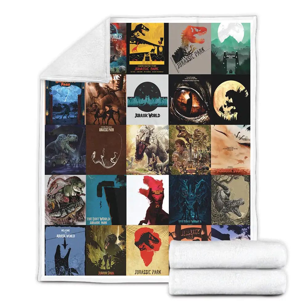 Jurassic Park Fleece Blanket Gift For Birthday Halloween Christmas