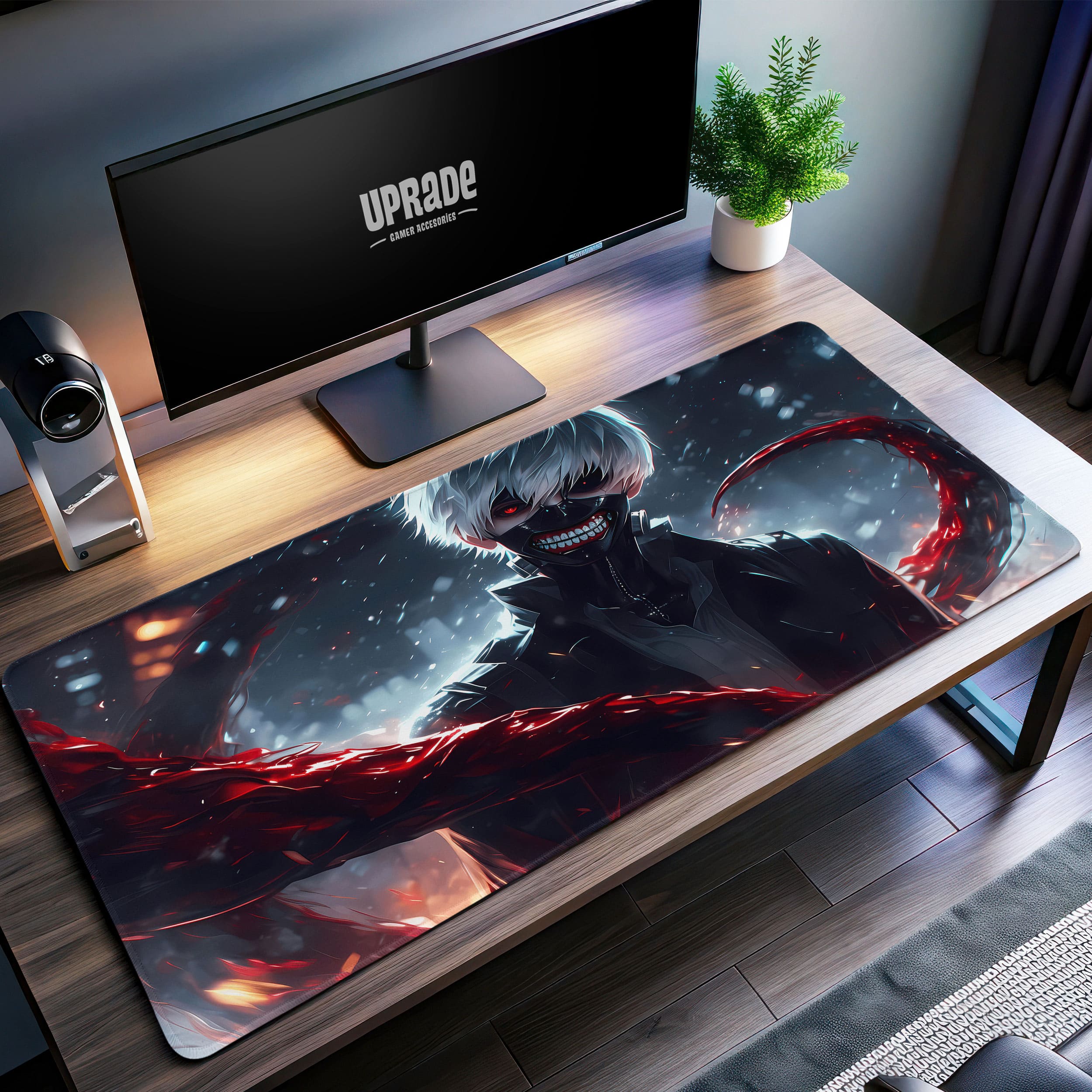 Allleftout Kaneki Ken Desk Mat, Tokyo Ghoul Mask Mouse Pad