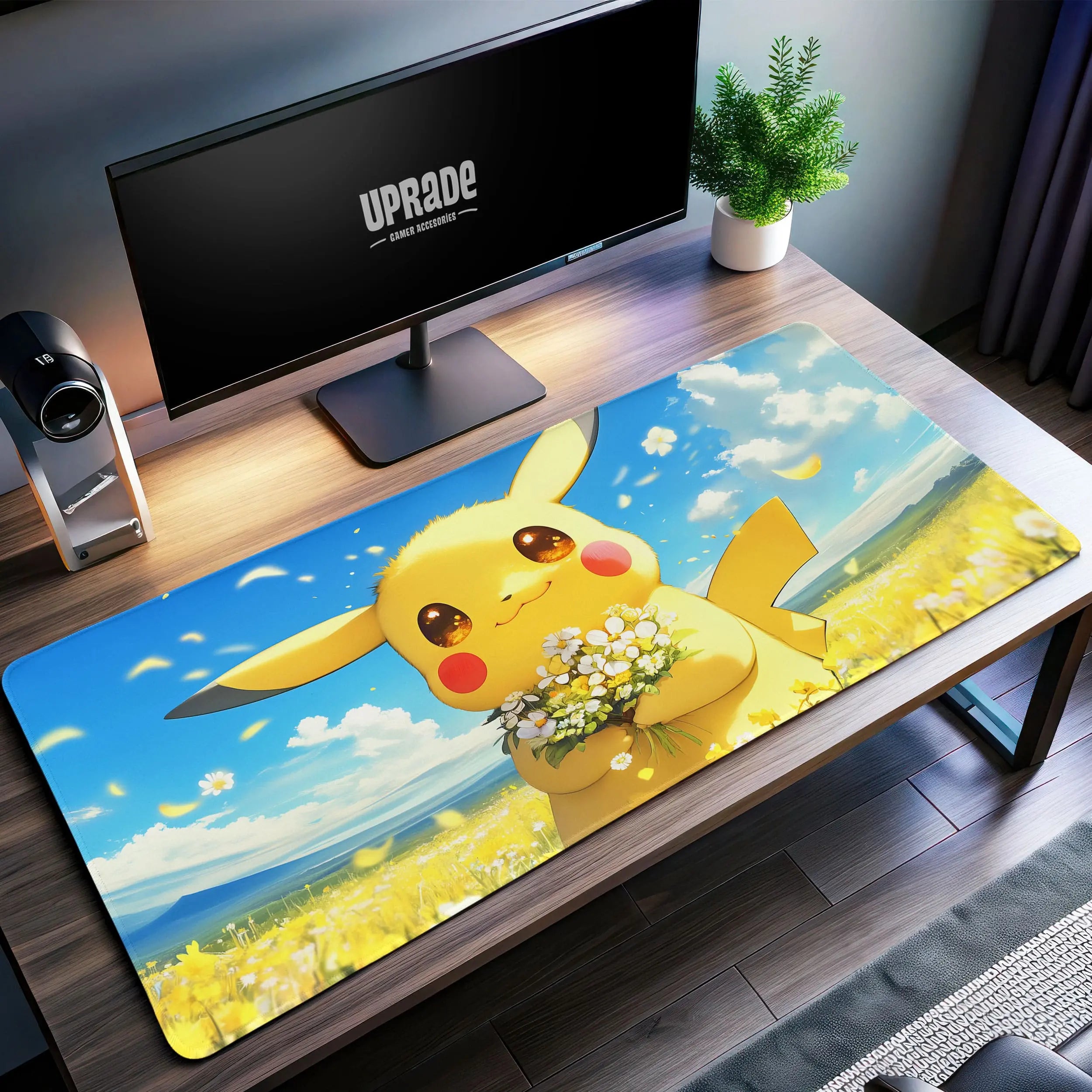 Allleftout Pikachu Meadow Bliss Desk Mat, PokMon Mouse Pad