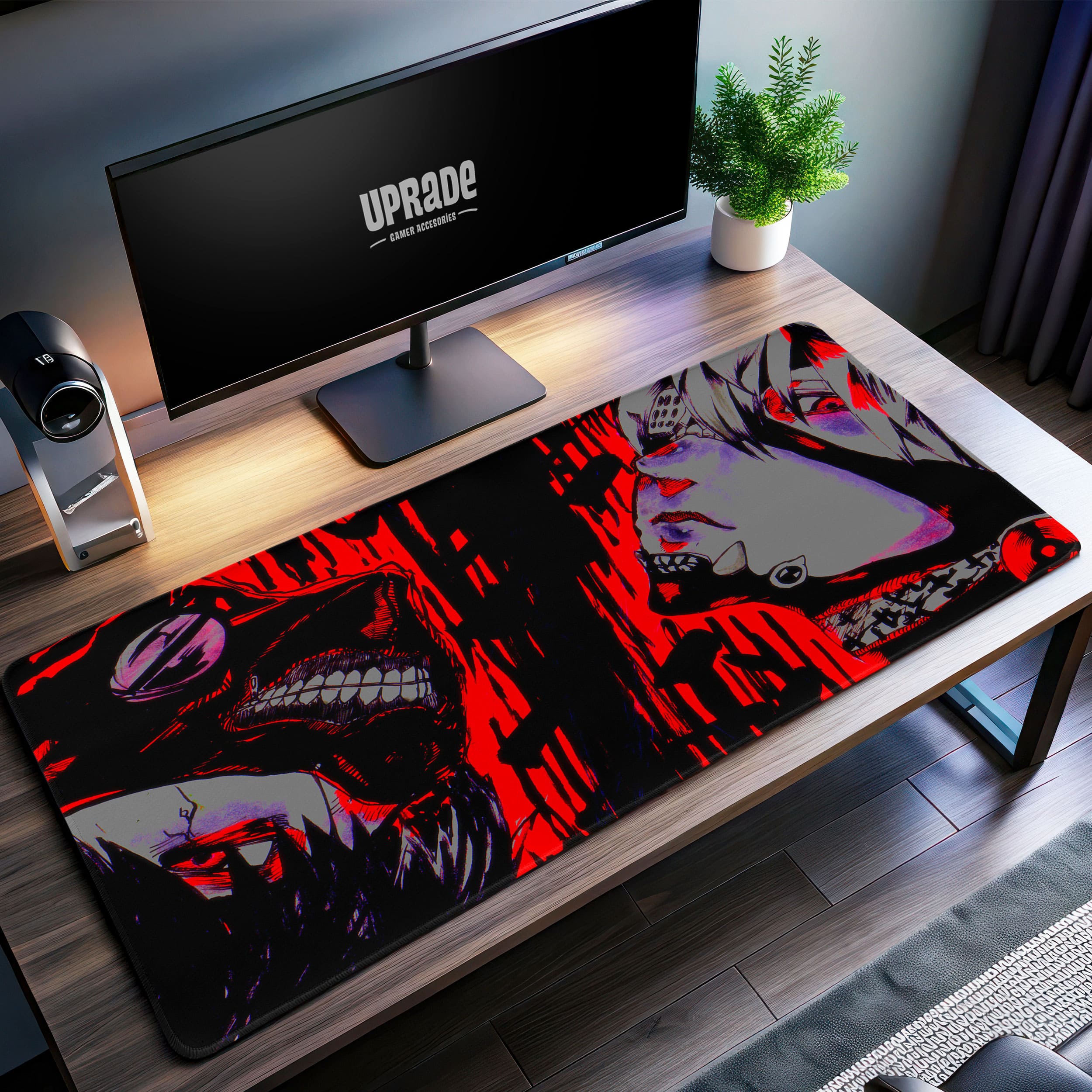 Allleftout Kaneki Vs. Ghoul Mask Desk Mat, Tokyo Ghoul Mouse Pad