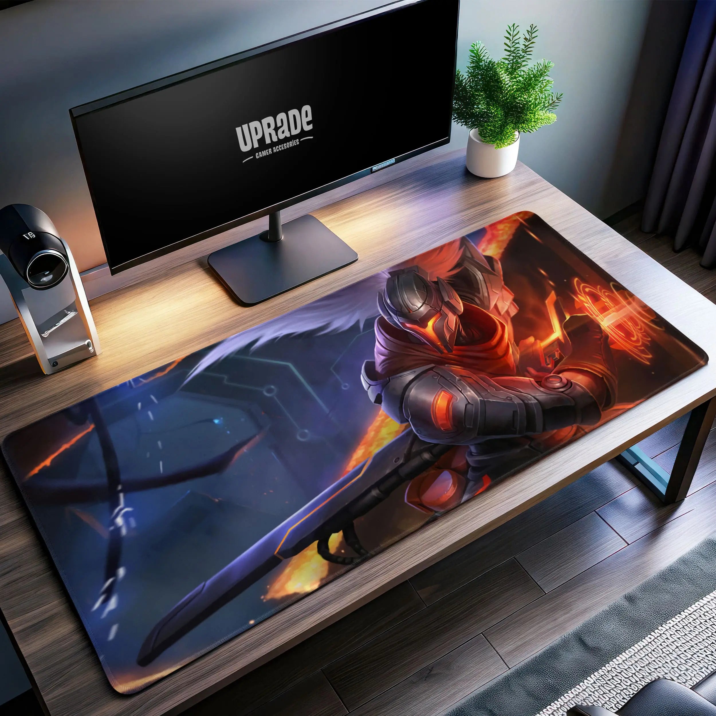 Allleftout Cyber Shadow Yasuo Desk Mat, League Of Legends Mouse Pad