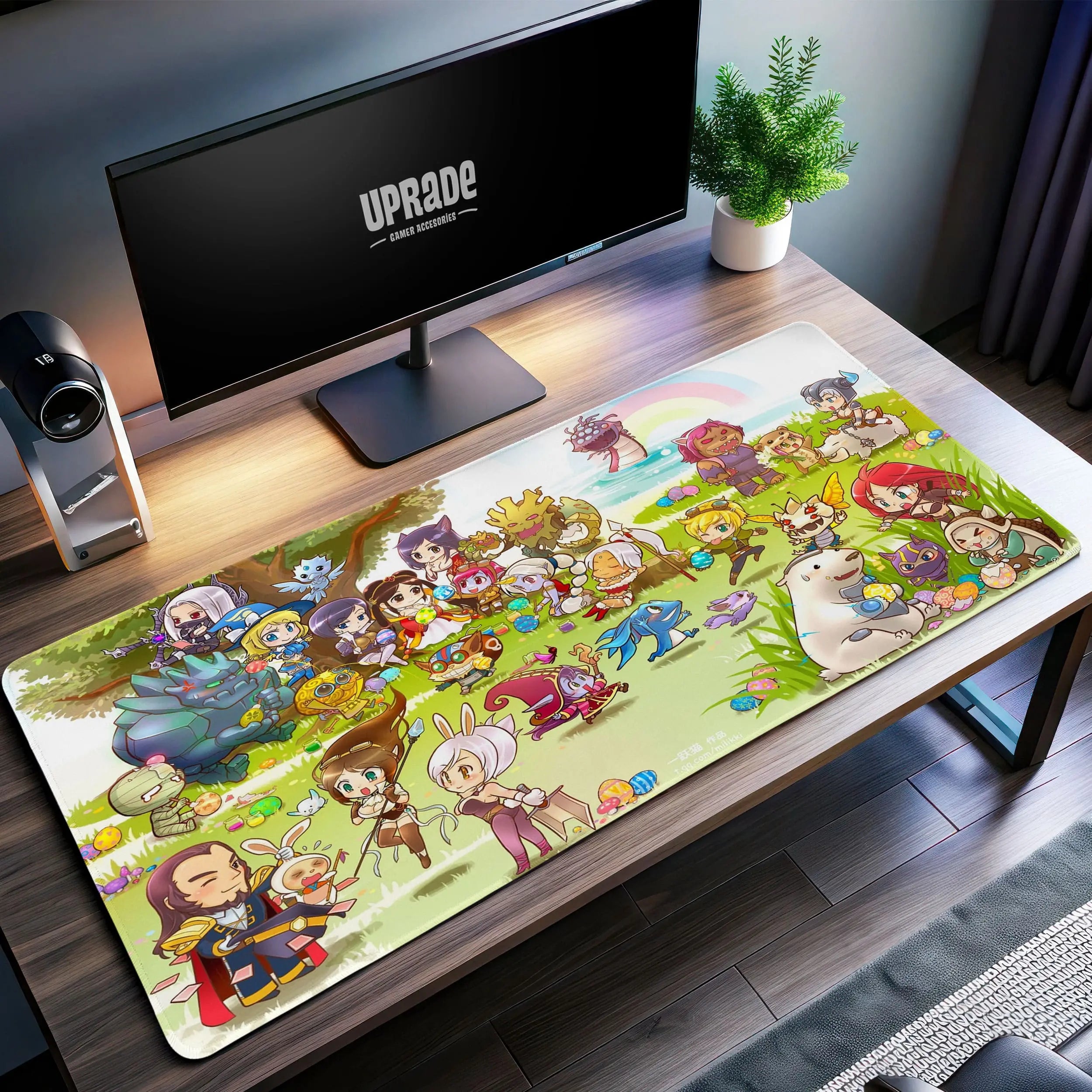 Allleftout Chibi League Of Legends Desk Mat, Adorable Lol Mouse Pad