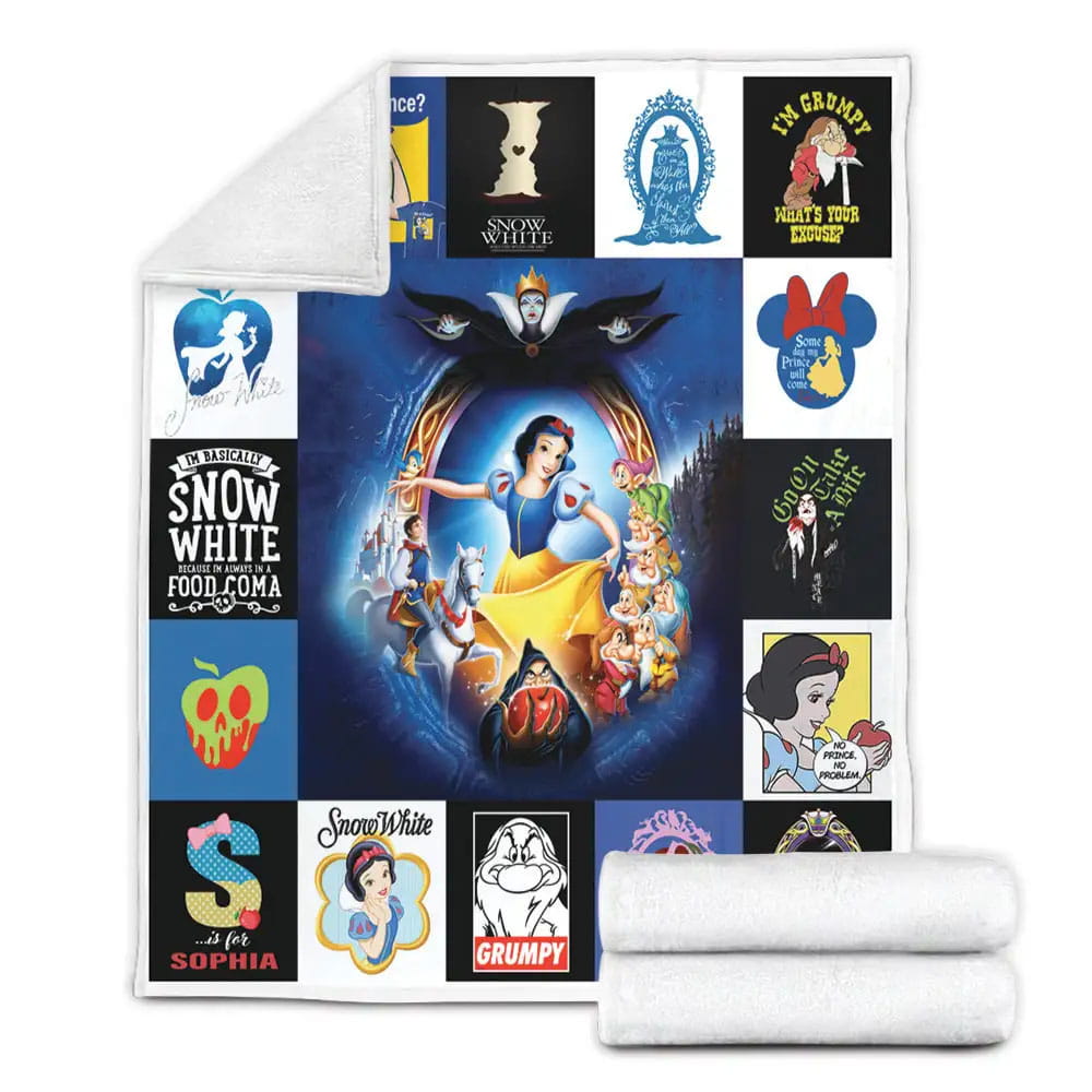 Snow White And The Seven Dwarfs Fleece Blanket Gift For Mothers Day Fathers Day