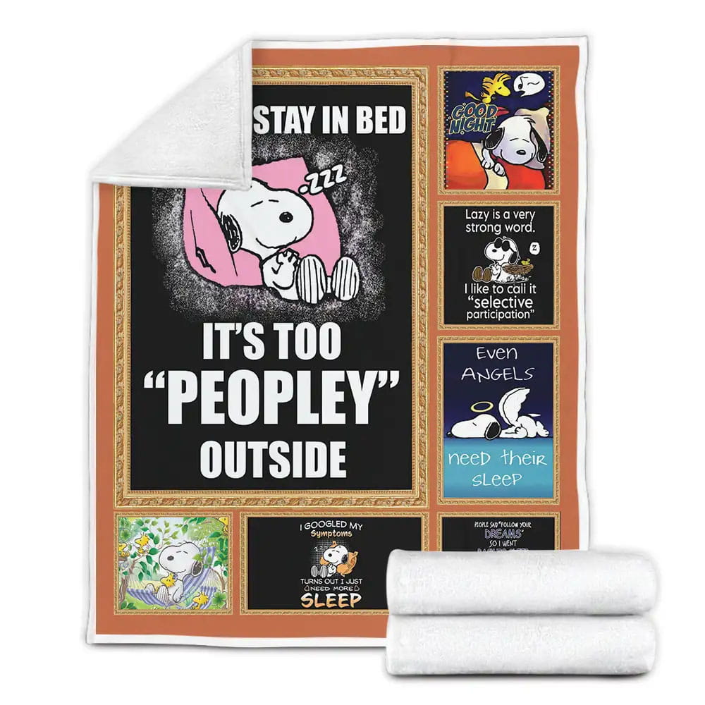 Snoopy Sleeping Fleece Blanket Gift For Besties