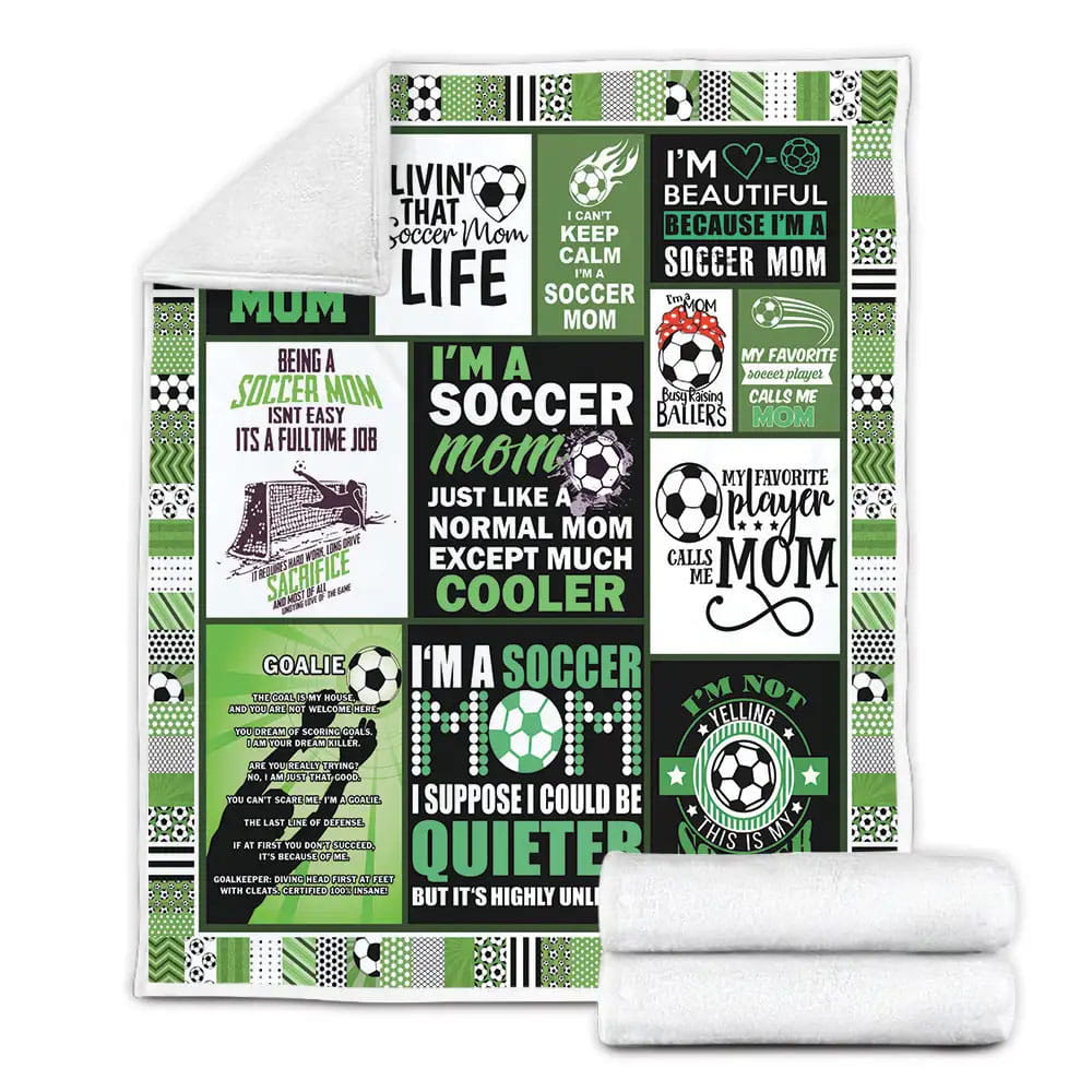 Soccer Im Beautiful Because Im A Soccer Mom Fleece Blanket Gift For Birthday Halloween Christmas