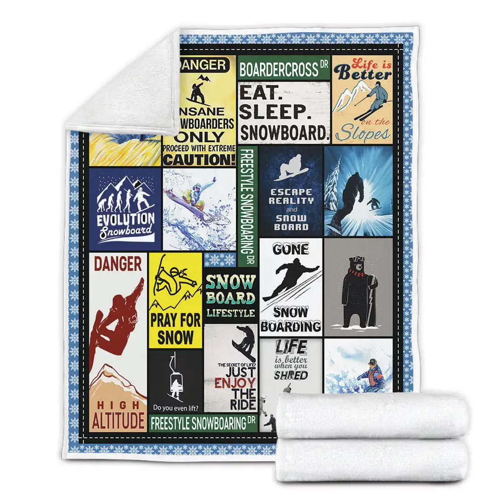 Snowboarding Fleece Blanket Gift For Besties