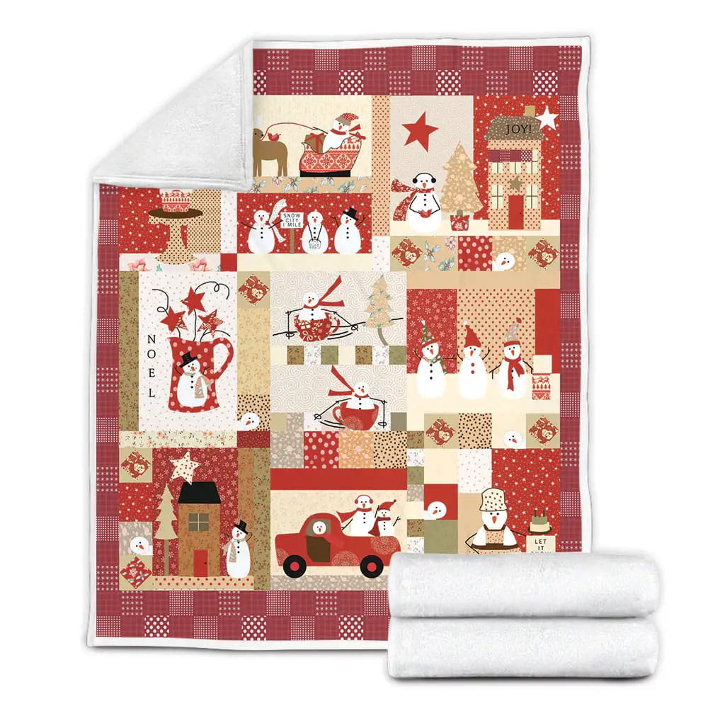 Snowman Christmas Activities Fleece Blanket 