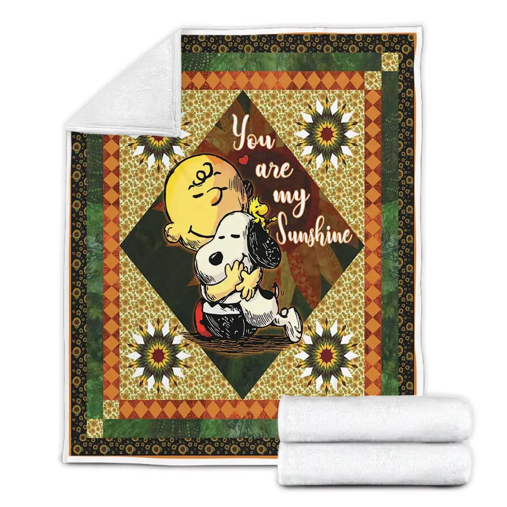 Snoopy And Charlie Brown Sunshine Fleece Blanket Gift For Mothers Day Fathers Day