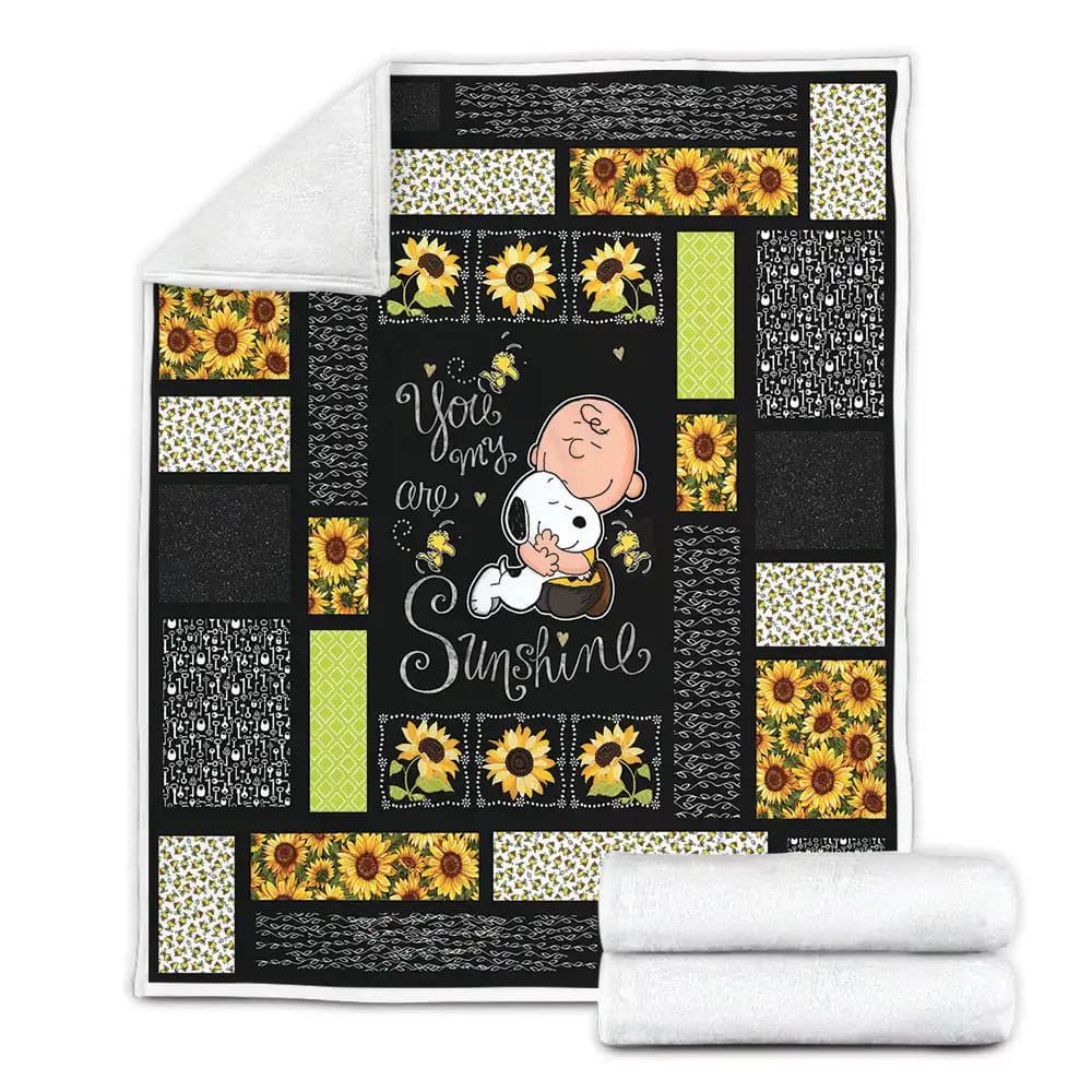 Snoopy  You Are My Sunshine Fleece Blanket Gift For Wife Husband