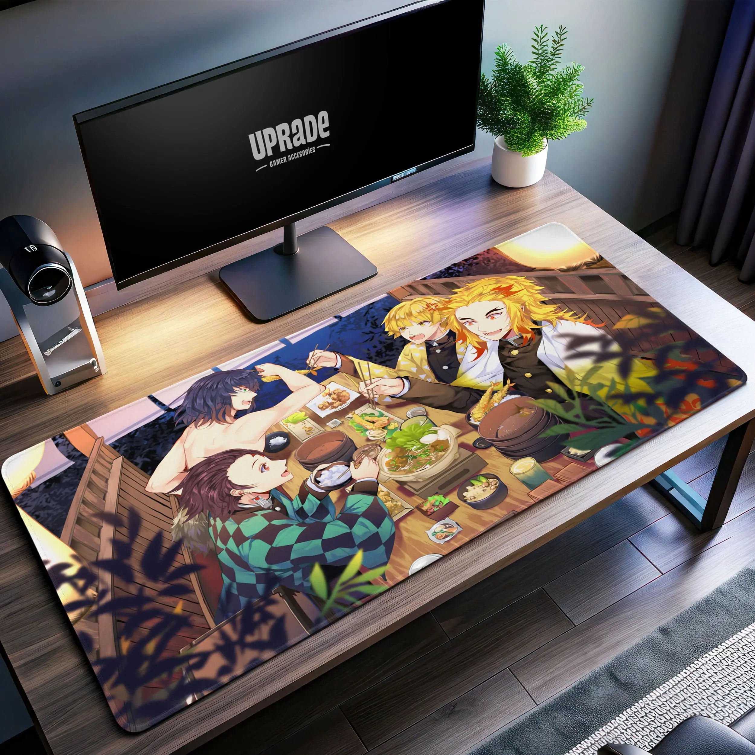 Allleftout Demon Slayer Dining Scene Desk Mat, Hashira Feast Mouse Pad