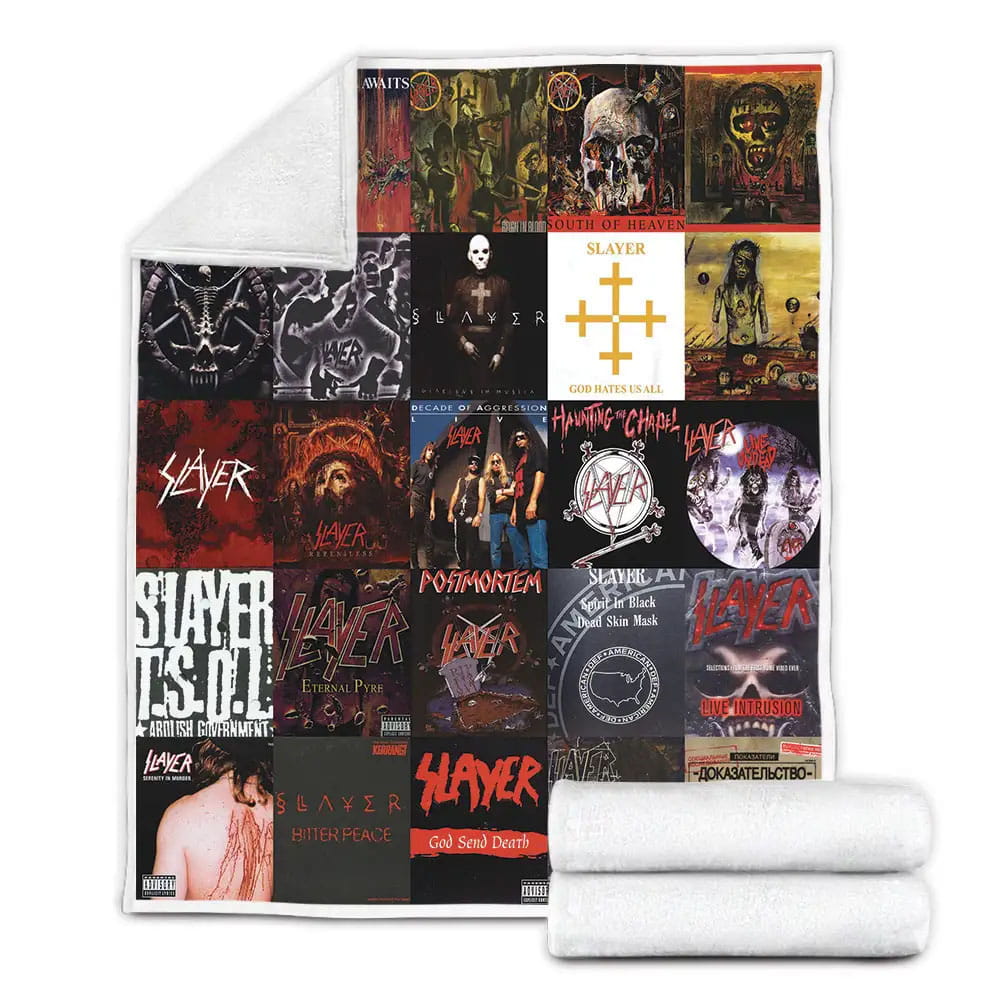 Slayer Album Covers Fleece Blanket Gift For Wife Husband