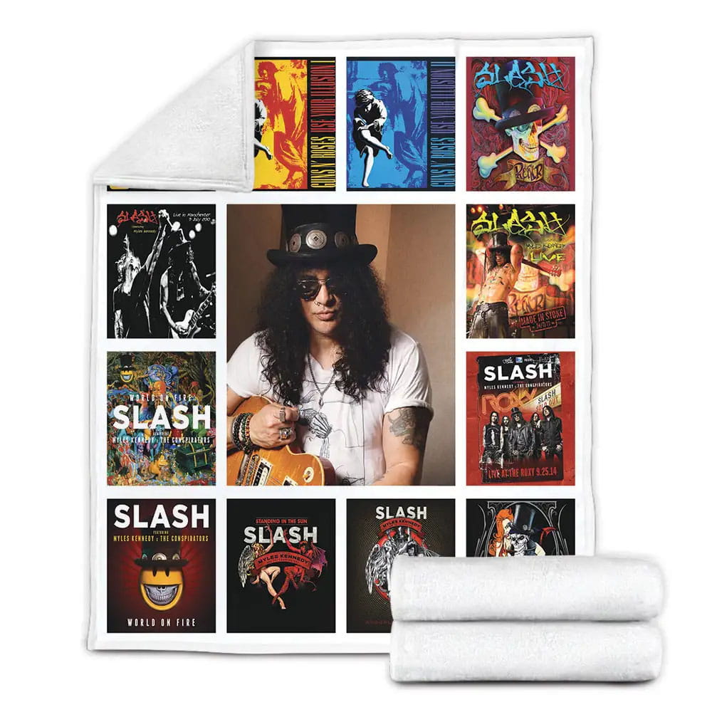 Slash Album Covers Fleece Blanket Gift For Birthday Halloween Christmas