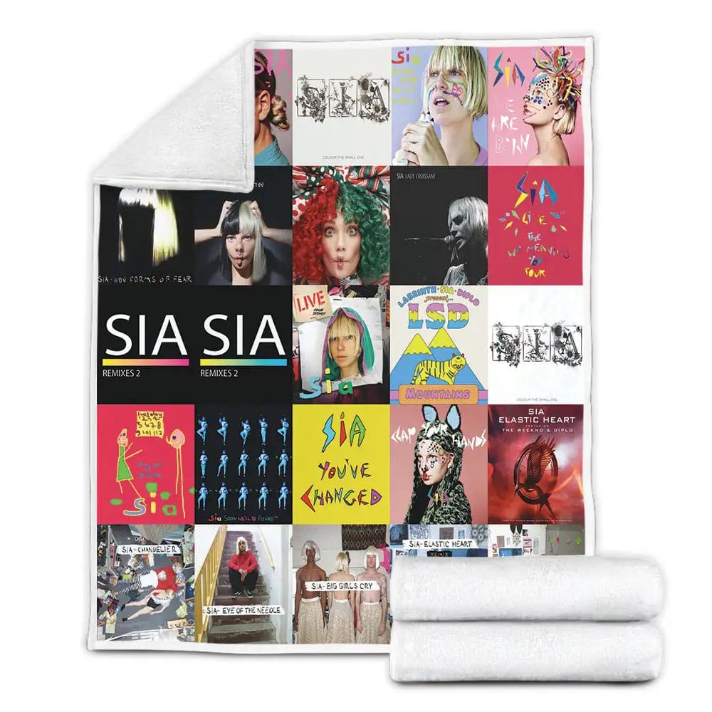 Sia Furler Album Covers Fleece Blanket Gift For Birthday Halloween Christmas