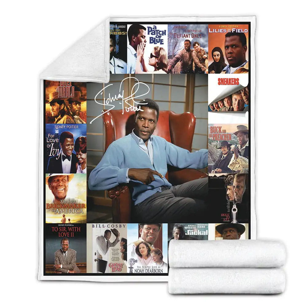Sidney Poitier Fleece Blanket Gift For Wife Husband