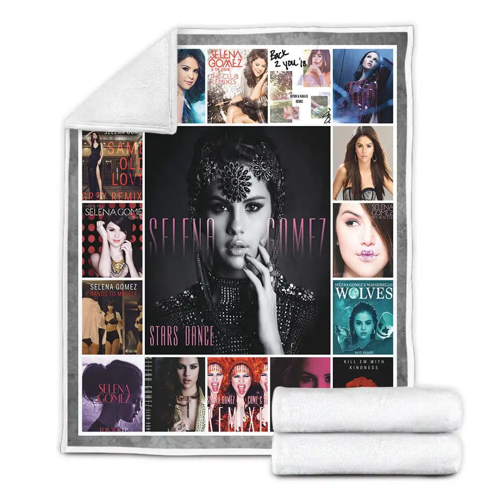 Selena Gomez Albums Cover Poster Fleece Blanket Gift For Wife Husband