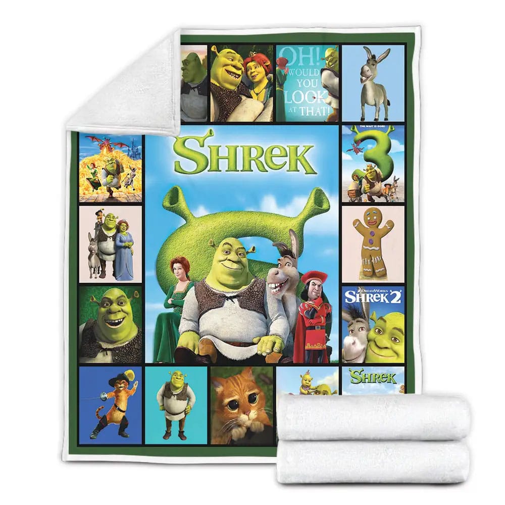 Shrek Fleece Blanket Gift For Mothers Day Fathers Day