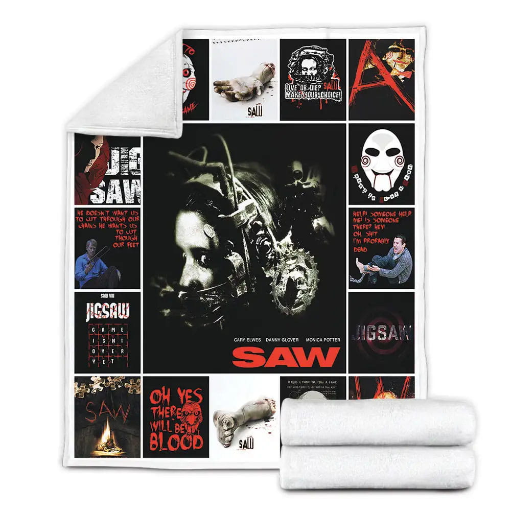 Saw Fleece Blanket Gift For Birthday Halloween Christmas