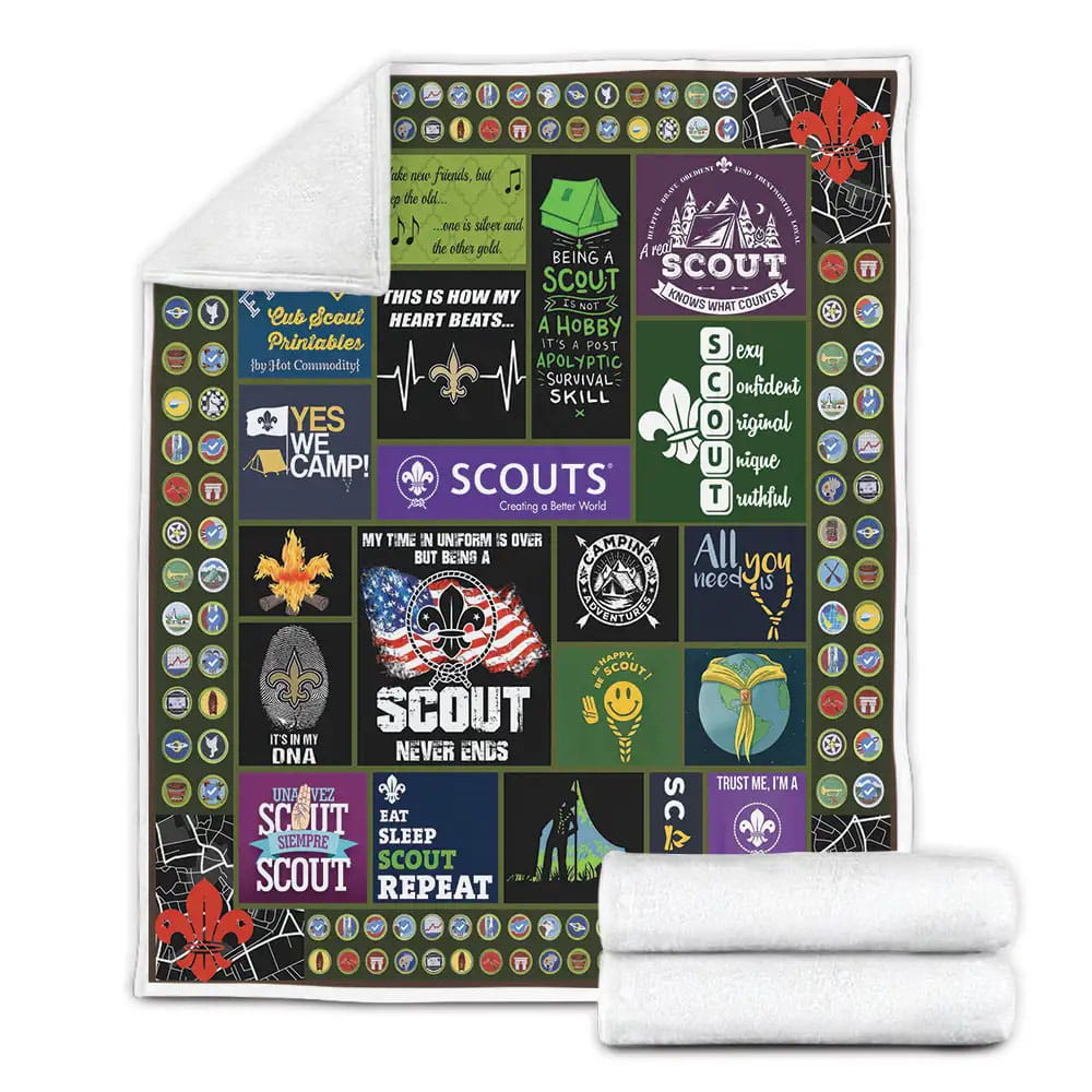 Scout Fleece Blanket Gift For Birthday Halloween Christmas