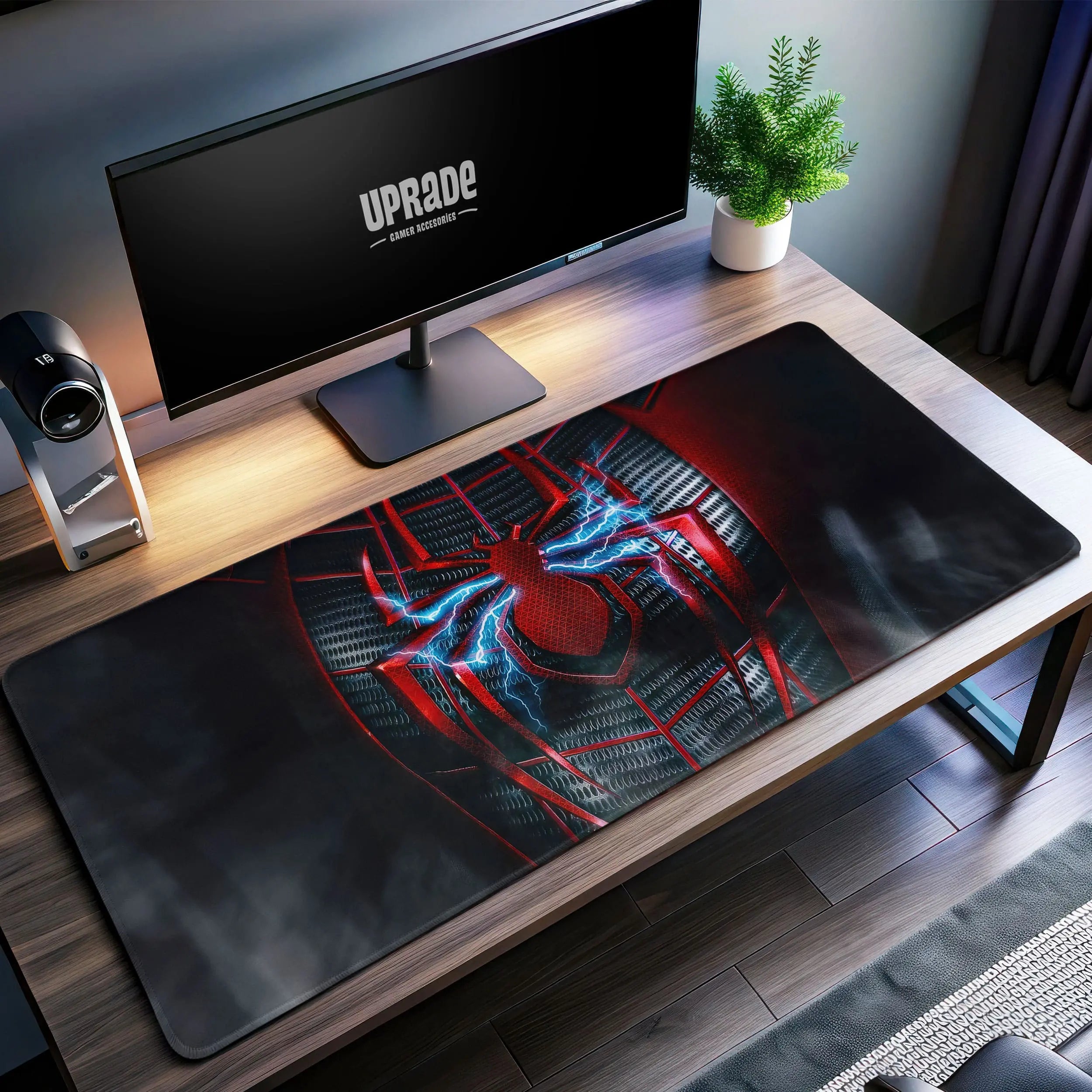Allleftout Spider-Man Electric Emblem Desk Mat, Web-Slinger Mouse Pad