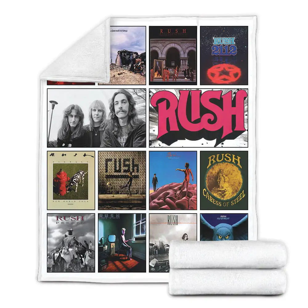 Rush Lp Albums Fleece Blanket Gift For Birthday Halloween Christmas
