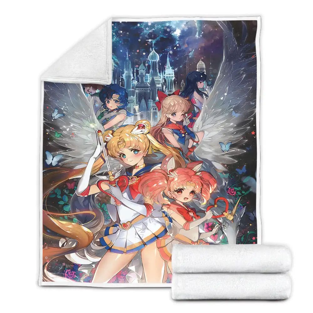 Sailor Moon Fleece Blanket Gift For Birthday Halloween Christmas