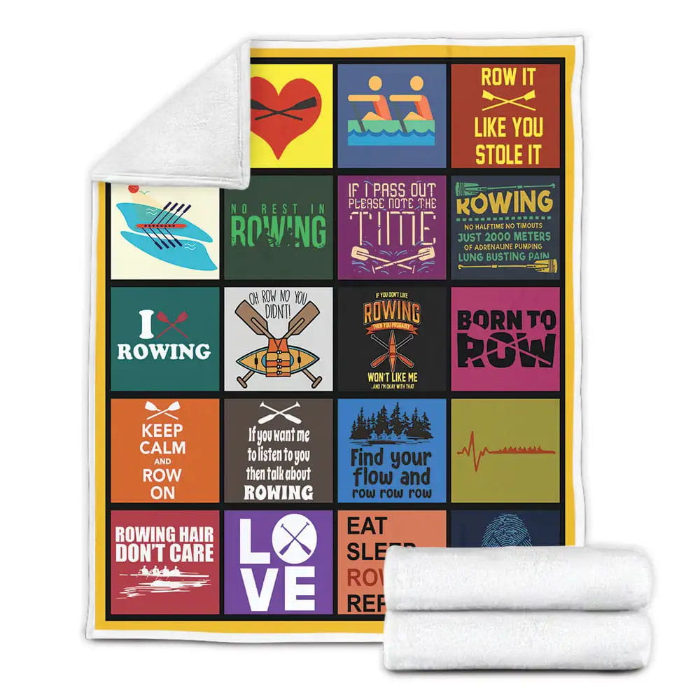 Rowing Keep Calm And Row On Fleece Blanket Gift For Birthday Halloween Christmas