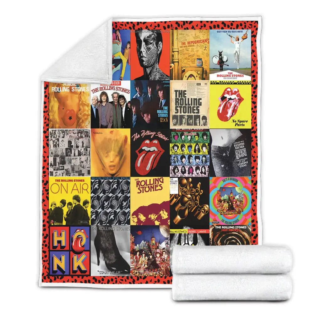 Rolling Stones Albums Cover Poster Fleece Blanket Gift For Besties