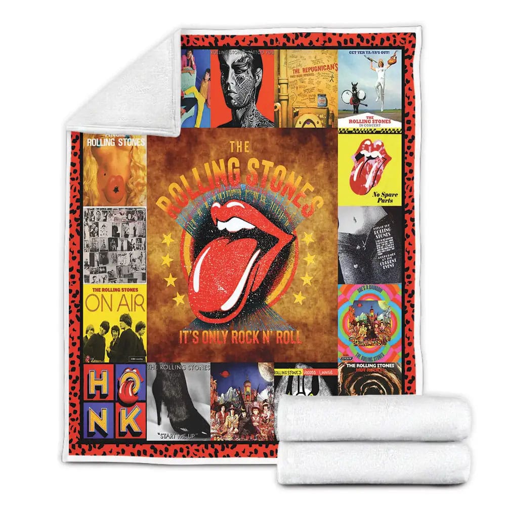 Rolling Stones Albums Cover Poster Fleece Blanket Gift For Birthday Halloween Christmas