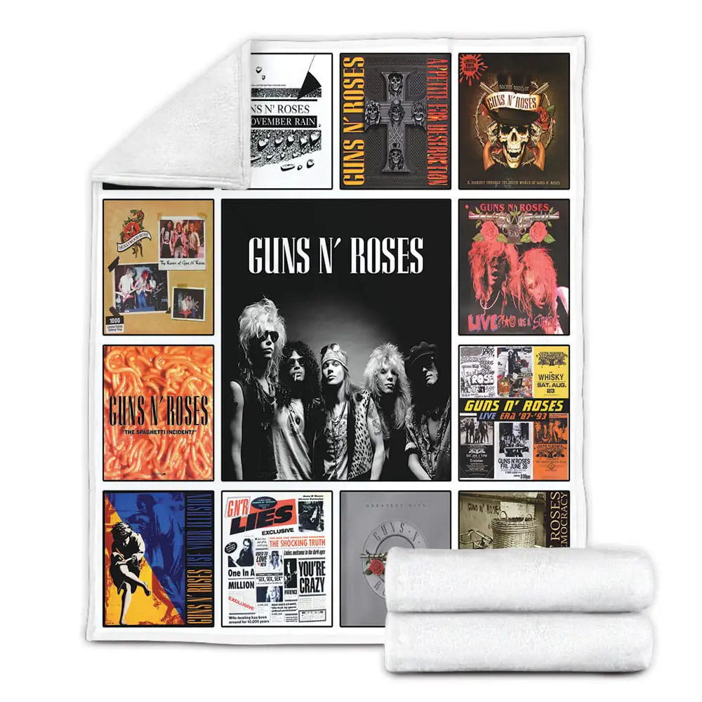Roses Band Albums Fleece Blanket Gift For Wife Husband