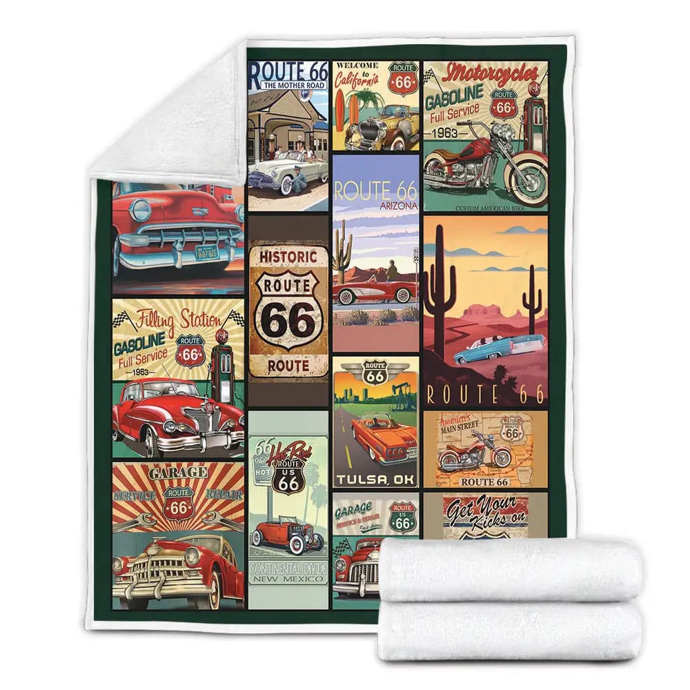 Route 66 Fleece Blanket 