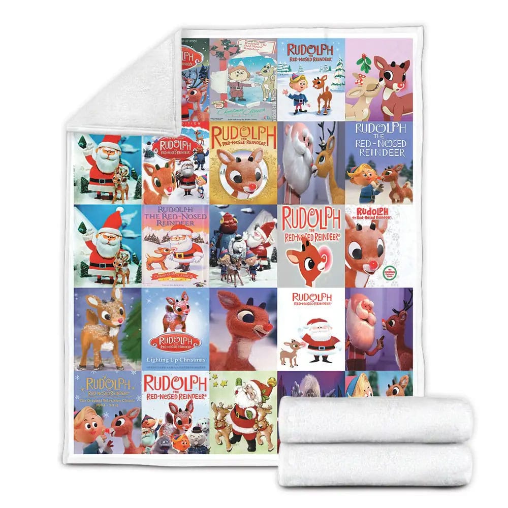 Rudolph The Red Nosed Reindeer Fleece Blanket 