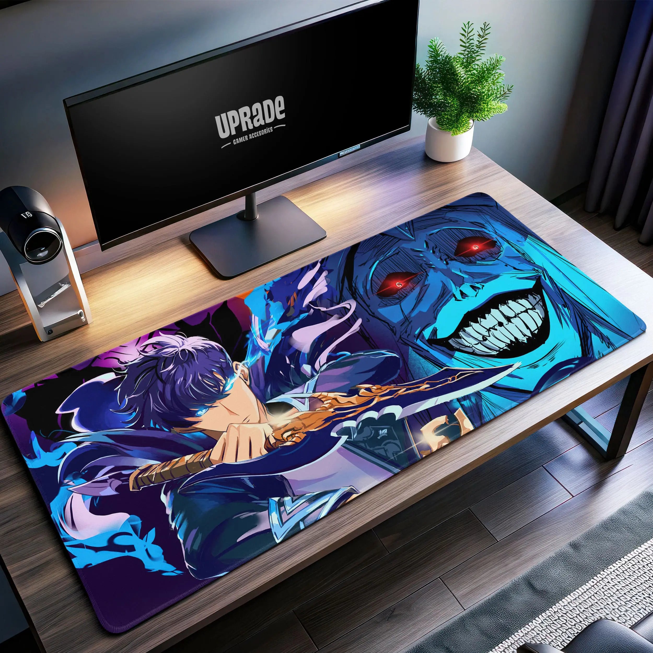 Allleftout Solo Leveling Desk Mat, Sung Jin-Woo And Monarch Of Frost Mouse Pad